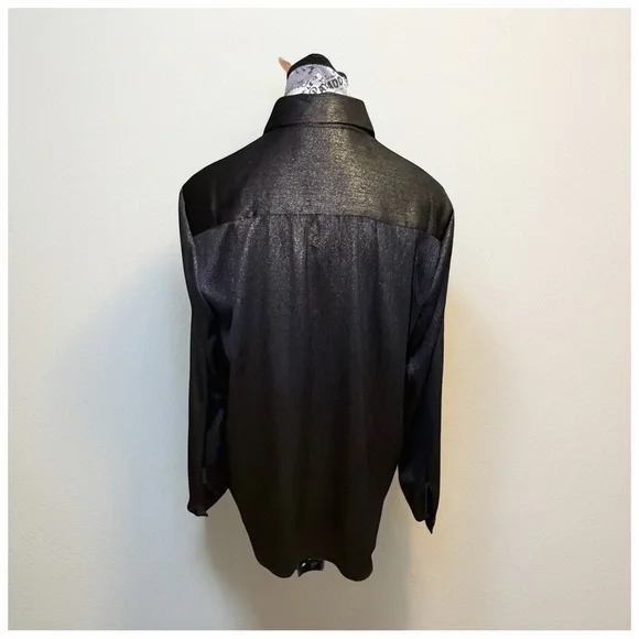 Chico’s Iridescent Sheen Button-Front Blouse – Women’s Size 0 - Picture 5 of 12